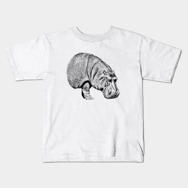 Hippopotamus Kids T-Shirt by Guardi